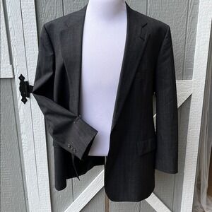 Brooks Brothers Gray Pinstripe 2 Button‎ Suit Jacket Size 42R ? See Measurements